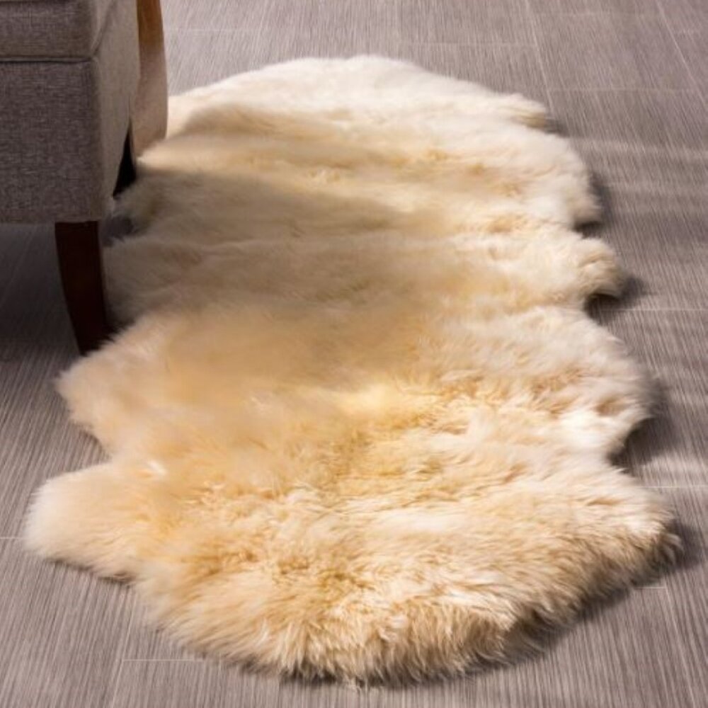 Genuine Sheepskin Rug | Champagne Australian Sheepskin | 2 x 6 ft. Approx.